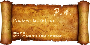 Paukovits Adina névjegykártya